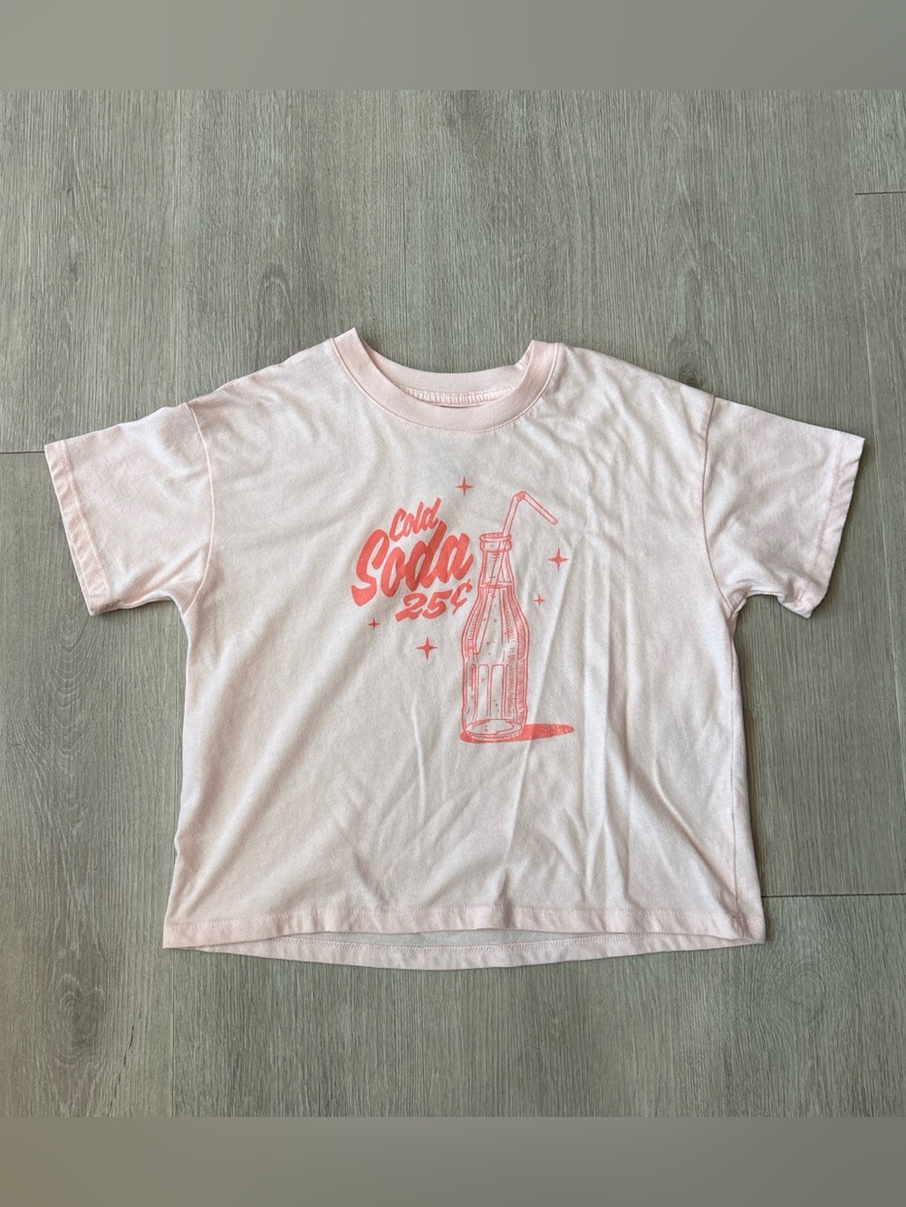 SO Boxy Cropped Short Sleeve Tee Girls Large 10/12